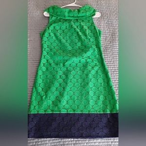 Adrianna Papell Dress Green/Blue Womens 8
